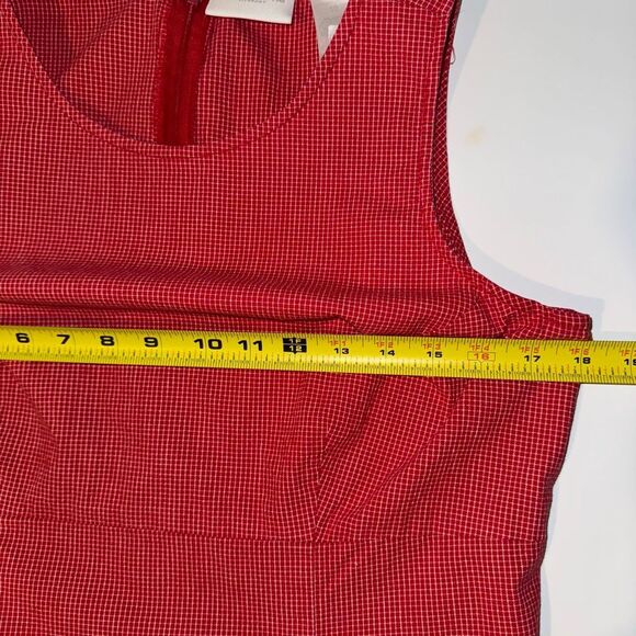 Y2K Liz Claiborne Lizsport Red Micro-Gingham Sheath Dress | Size 10 - Picture 8 of 11